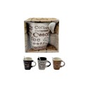 TAZA DE CERAMICA CON CUCHARA MULTICOLOR