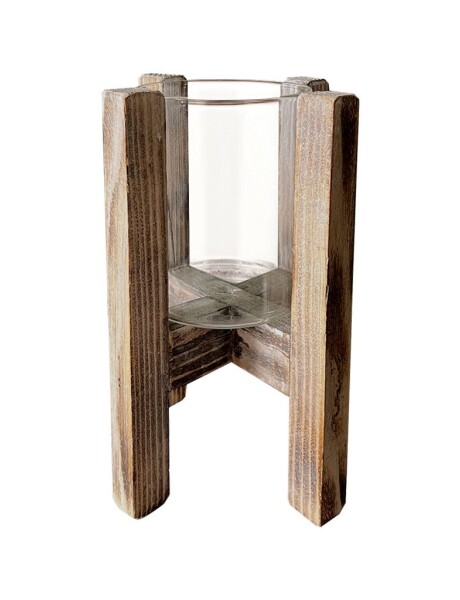 PORTAVELA DE VIDRIO 13x9CM BASE DE MADERA 23x15CM PORTAVELA DE VIDRIO 13x9CM BASE DE MADERA 23x15CM