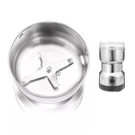 Molinillo Eléctrico de Café y Granos c/Bowl Acero Inox 100Gr Plateado