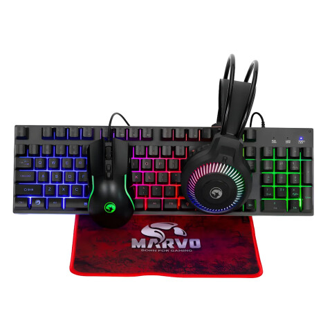 Combo Gamer Marvo Cm416 Teclado Mouse Vincha Pad COMBO MARVO CM416 TECLADO SP MOUSE + PAD