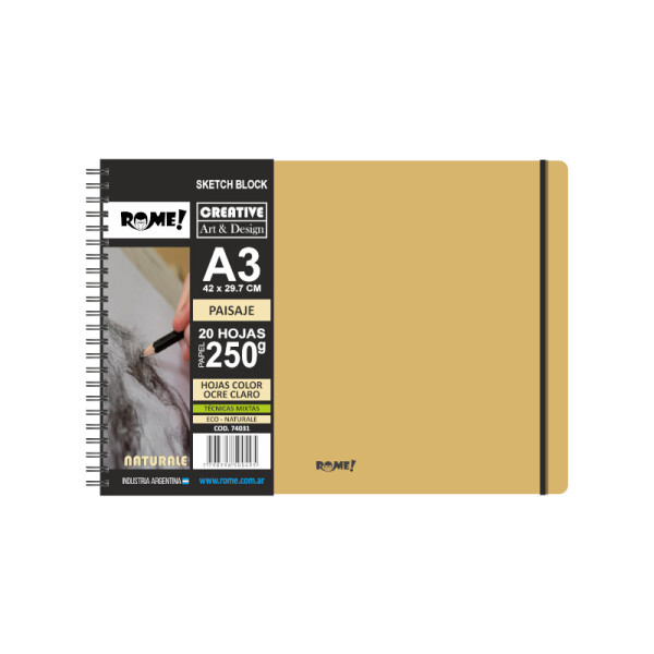 Block Sketch 250g Ocre - ROME A3