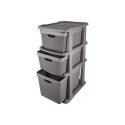 Cajonera Gavetero Estante simil Rattan 3 Cajones Gris Cajonera Gavetero Estante simil Rattan 3 Cajones Gris