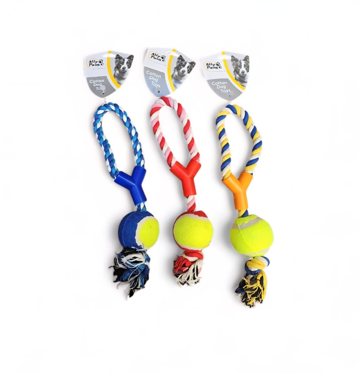 JUGUETE CON CUERDA Y PELOTA PARA PERROS 