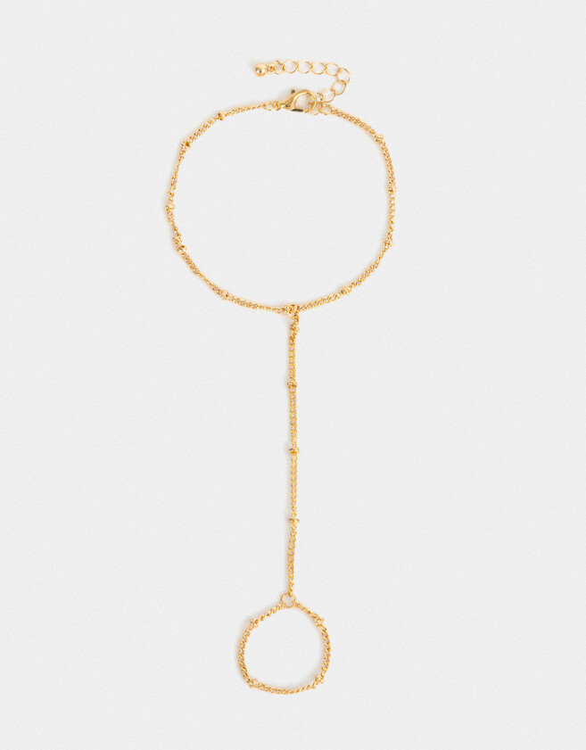 Pulseras Flexibles Pulsera Flexible Con Anillo - Dorado