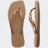 Ojotas Havaianas Slim Square Logo Metallic Dorado