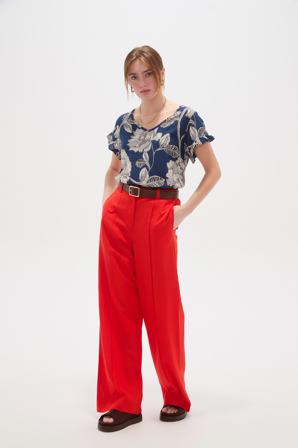 Pantalon Komae Rojo Anaranjado