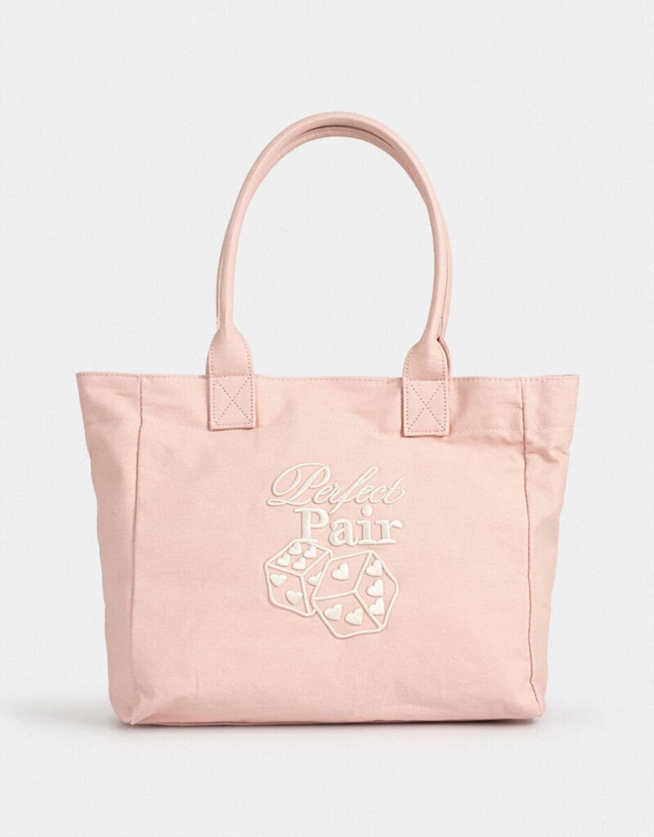 Cartera Shopper Bordada - Rosa Viejo 