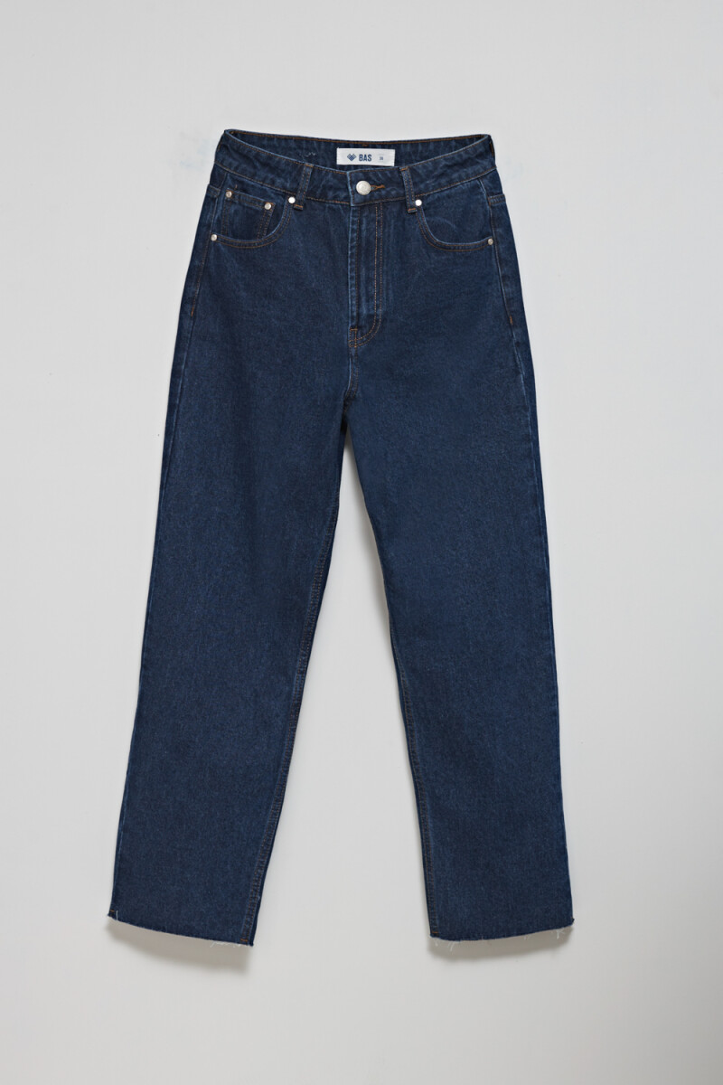 Pantalón de jean recto Azul Oscuro