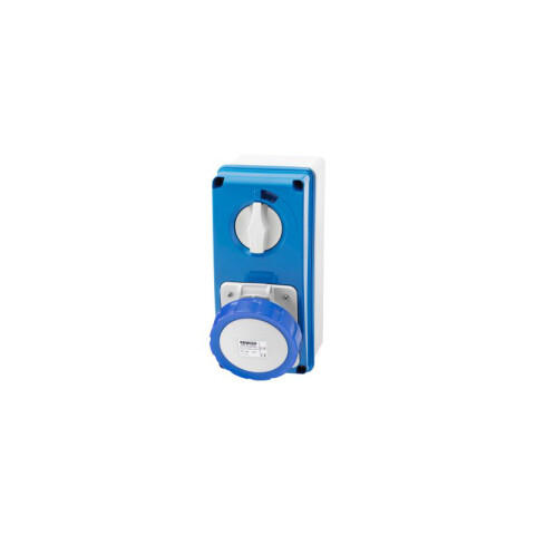Tomacorriente c/llave ext. IP67 2P+T 16A 6HS 220V GG6204