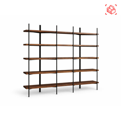 ESTANTERÍA BIBLIOTECA MADERA-Y-METAL MARRON YORK CASTAÑO