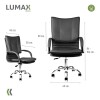 Silla de Escritorio Oficina Giratoria Lumax Donna en EcoCuero Negro