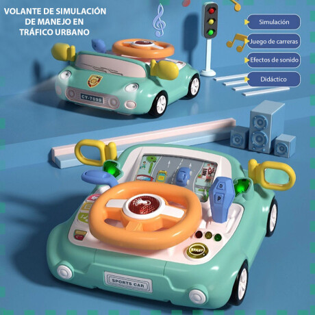 Volante Musical Juego Infantil Simulador Manejo Pantalla Luz Verde