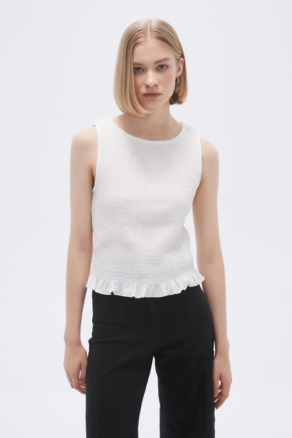 Musculosa Fruncin Marfil / Off White