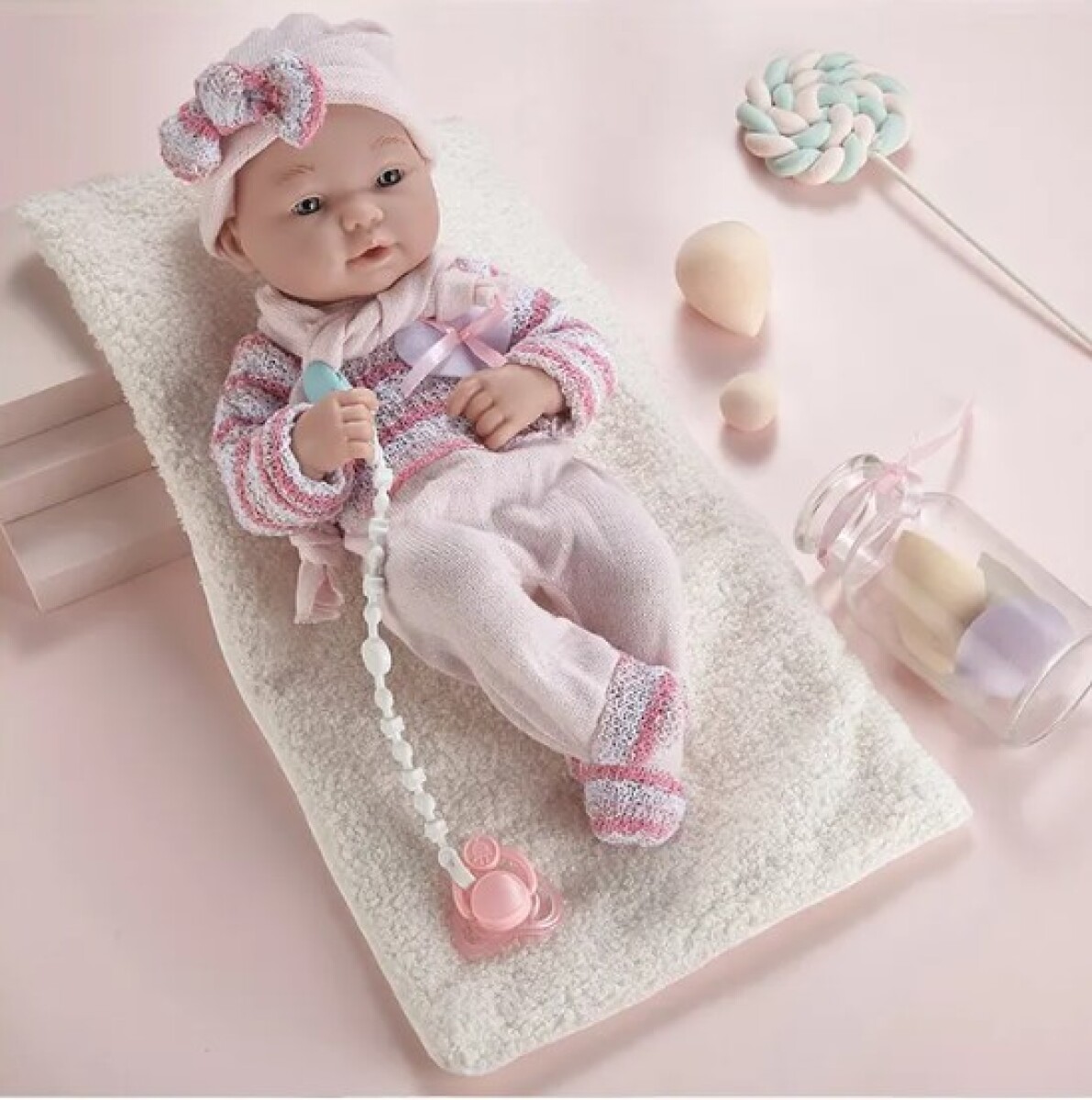 Bebote Reborn 36 cm con Chupete 14047 - ROSA 