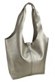 Tote Bag de Cuero Genuino Champagne