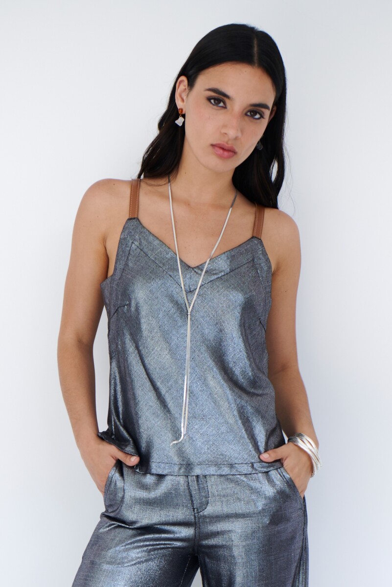 MUSCULOSA LINO GLOW - NEGRO 