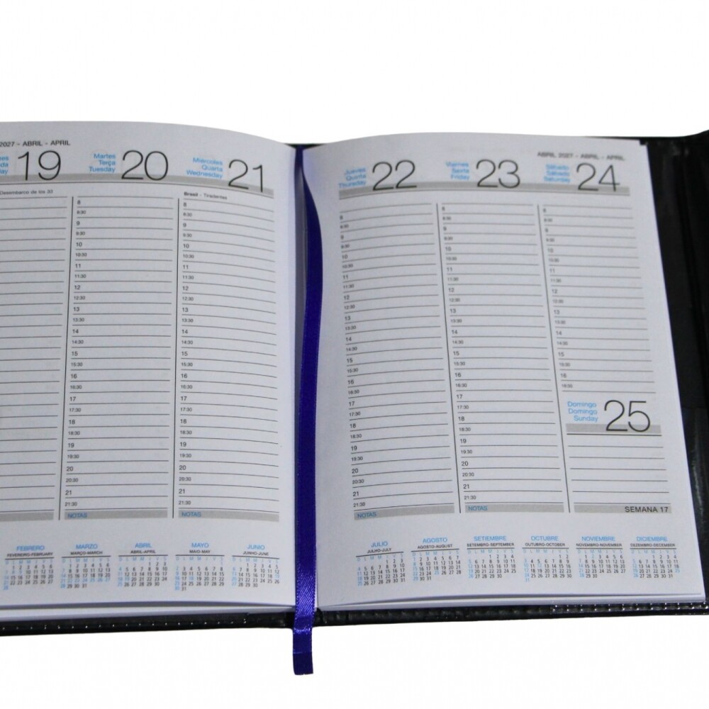 AGENDA ABEZETA CLASSIC MEDIUM 214 CS TAPA COSIDA SOLAPA COLOR MARRON OSCURO
