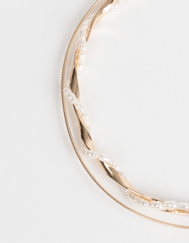 Chokers Con perlas Choker Rígido Con Perlas - Dorado