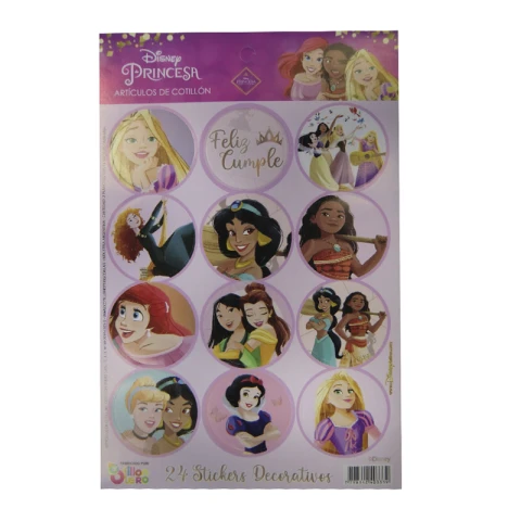 Cotillón Adhesivos x 24 Princesas Disney U
