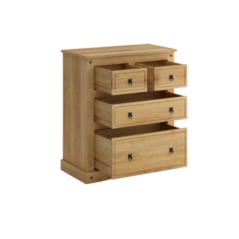 Comoda Rustica 4 Cajones Natural 028 Comoda Rustica 4 Cajones Natural 028