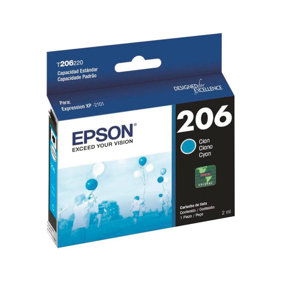 Cartucho de Tinta Epson T206 para Impresora Epson XP2101 - Cyan 