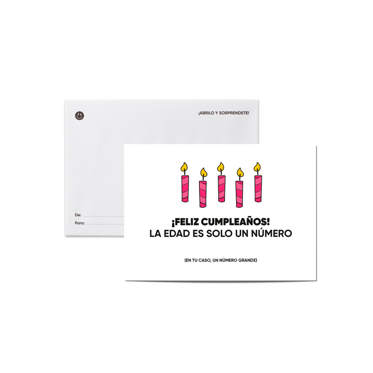 Tarjeta smile con sobre La edad es solo un número 