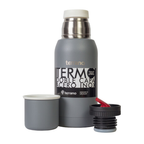 Set Acero 750ml / Mate con Tapa Gris