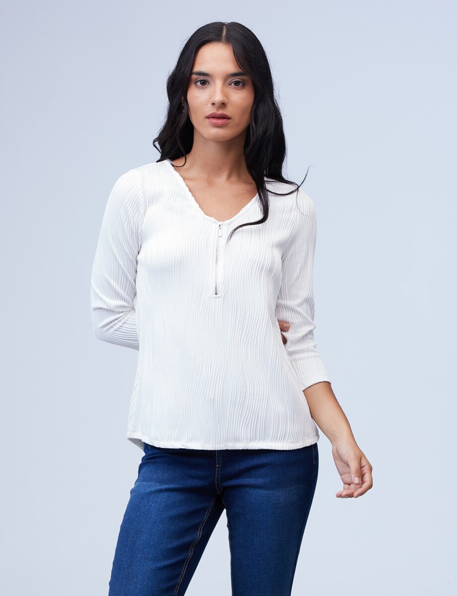 Blusa Zip - Blanco 