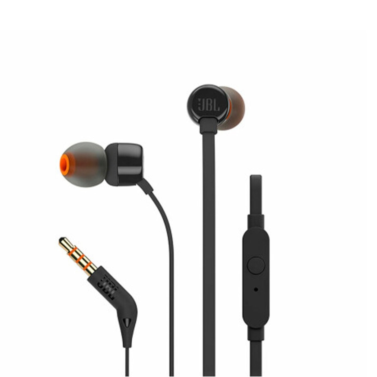 Auriculares Jbl T110 Micrófono Cable Plano - NEGRO 