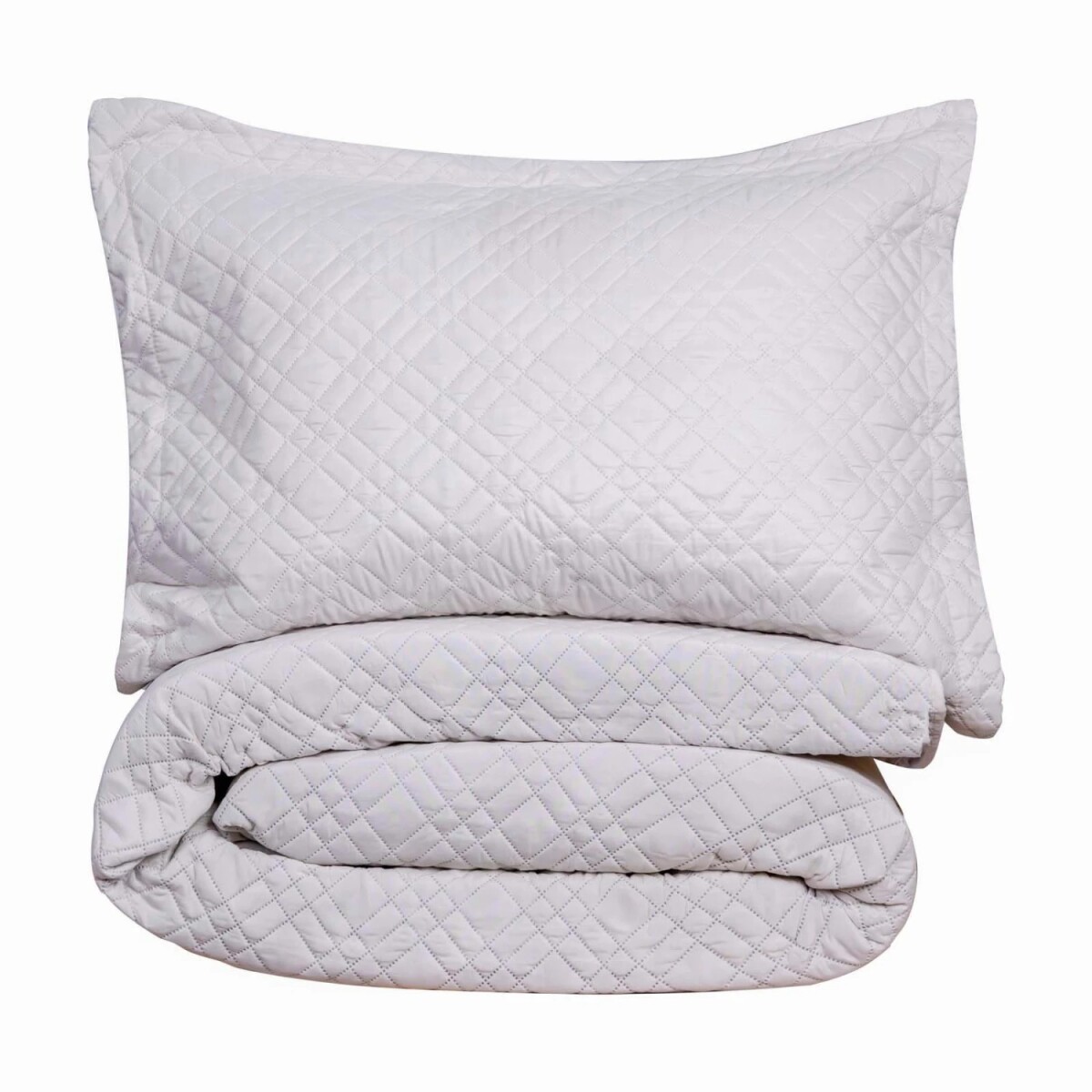 Cubre Cama / Colcha Capitoneada Reversible Tostado - Crudo Queen 