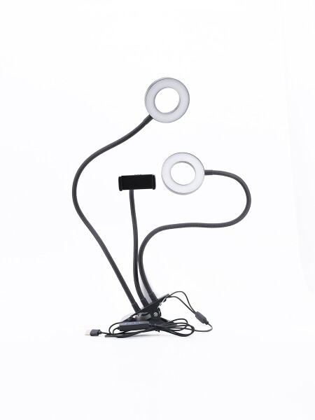 SOPORTE PARA CELULAR DOBLE ARO LUZ BLANCO