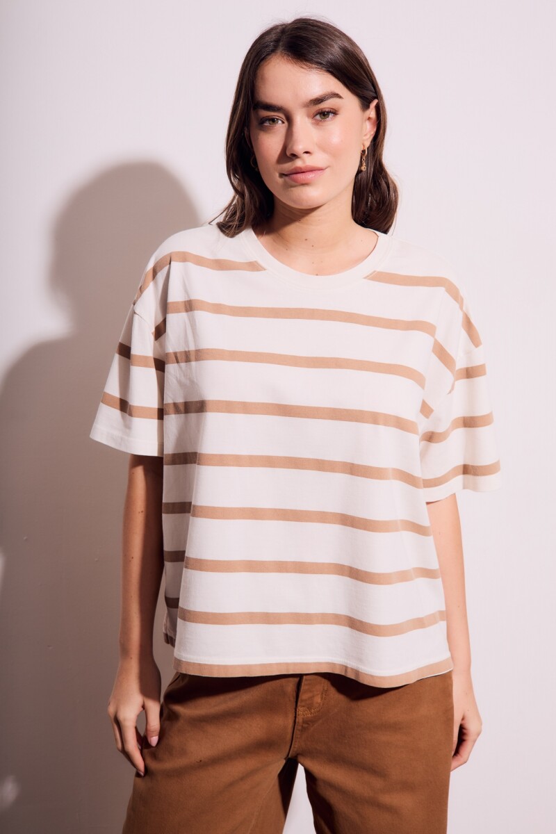 Remera Algodon Lavado Rayada Mocha Mocha