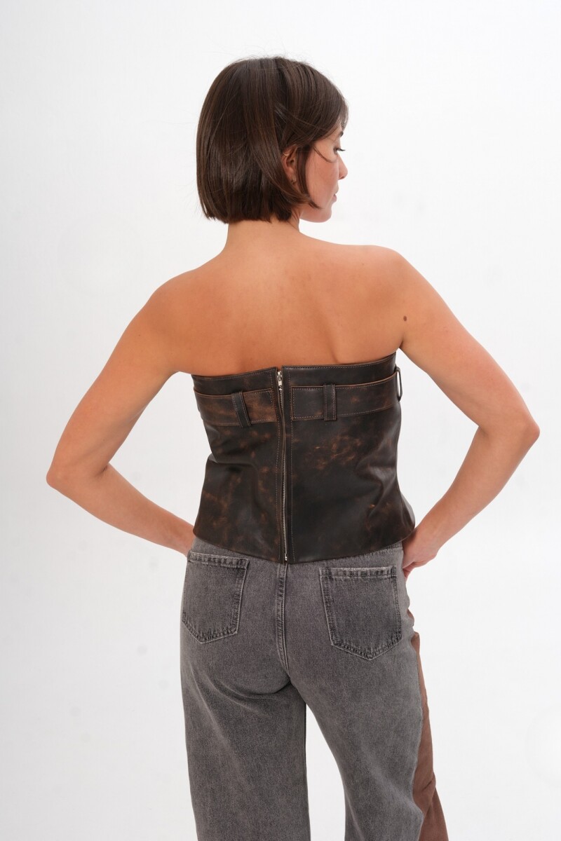Top Leather Nina Negro