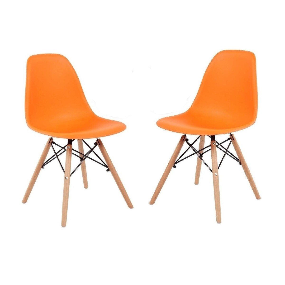 Silla De Comedor Eames Pack 2 Unidades Varios Colores Lumax - Naranja 