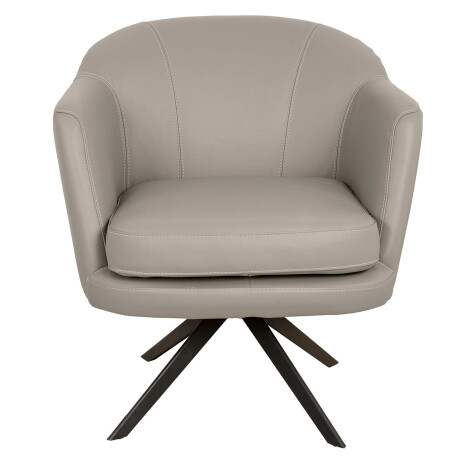 BUTACA GIRATORIA 1 CUERPO CUERO-100-NATURAL GRIS 1004 GREY