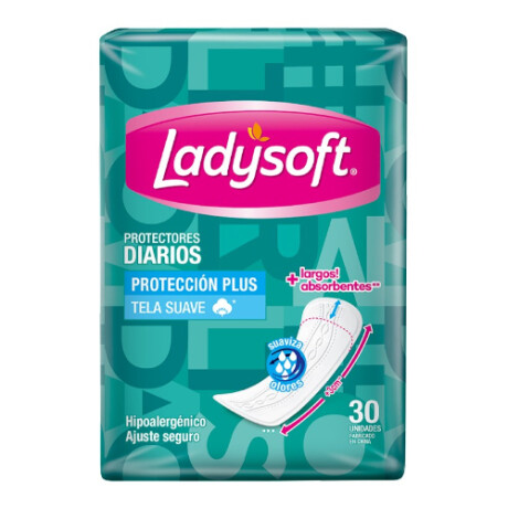 LADYSOFT PROTECTORES DIARIOS PROTECCION PLUS LARGOS 30 UNIDADES LADYSOFT PROTECTORES DIARIOS PROTECCION PLUS LARGOS 30 UNIDADES