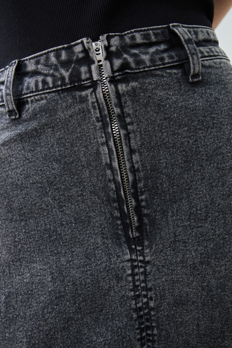 Maxi falda de jean gris oscuro