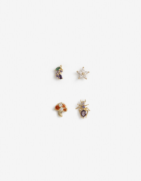 Aros Sets Cubic zirconia Aros Pasantes Charms Cubic - Dorado