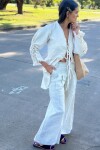 Long Smock Shirt Brocato Crudo