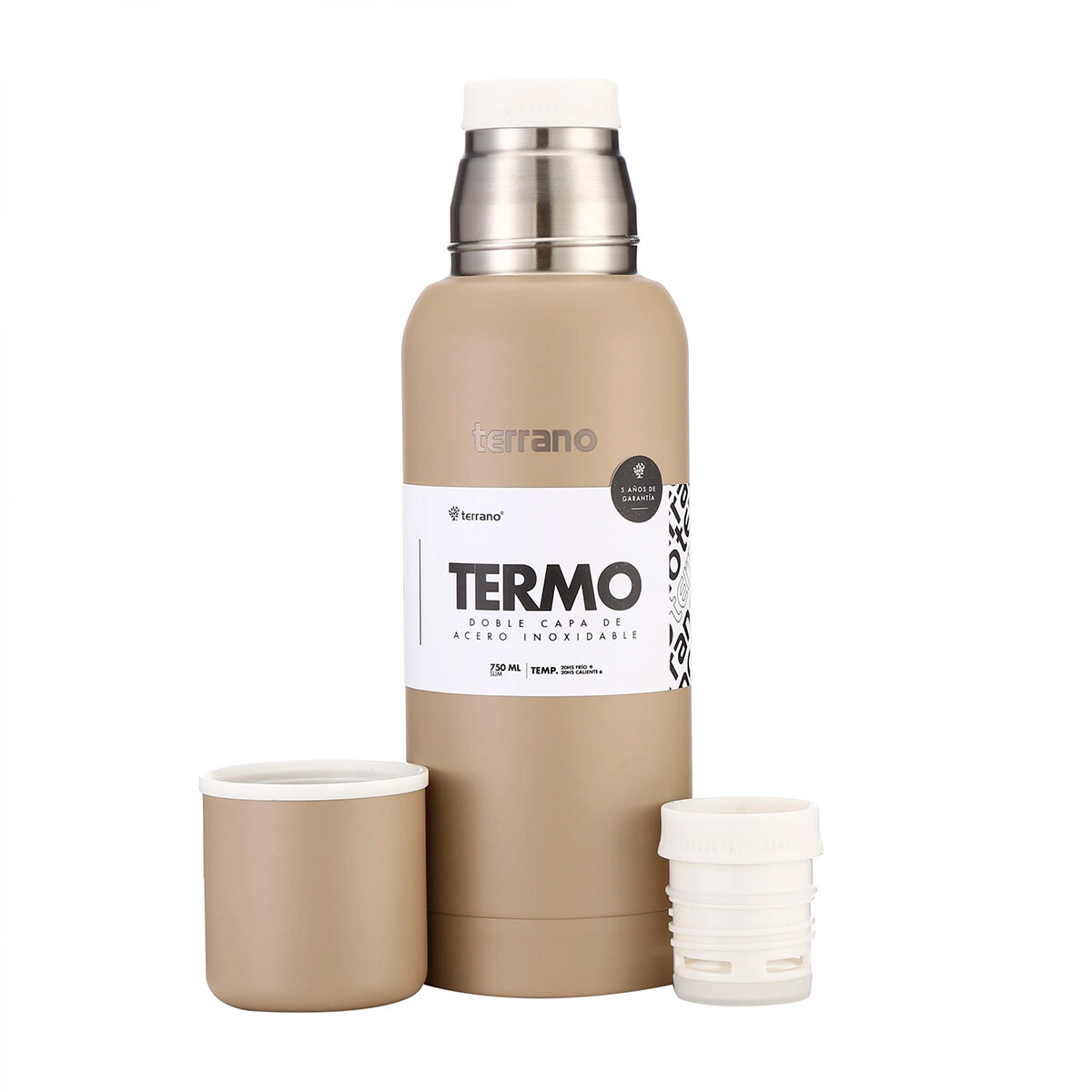 Termo Terrano 750ML Premium Slim - BEIGE 
