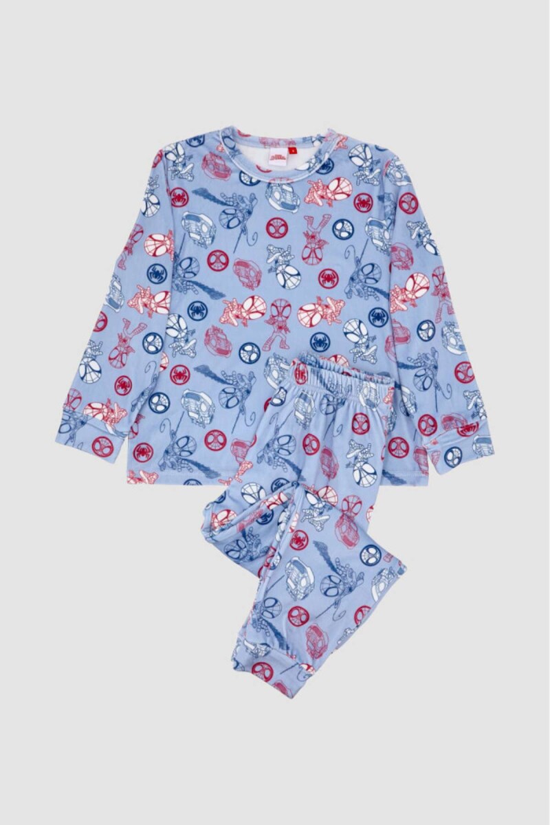 Pijama velour spidey - Celeste 