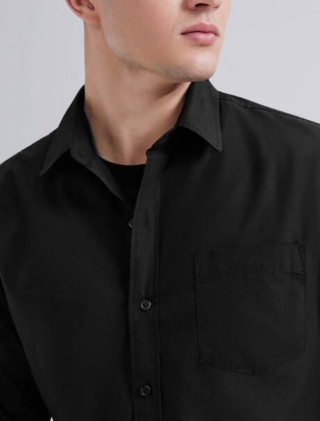 CAMISA BÁSICA DE ALGODÓN NEGRO