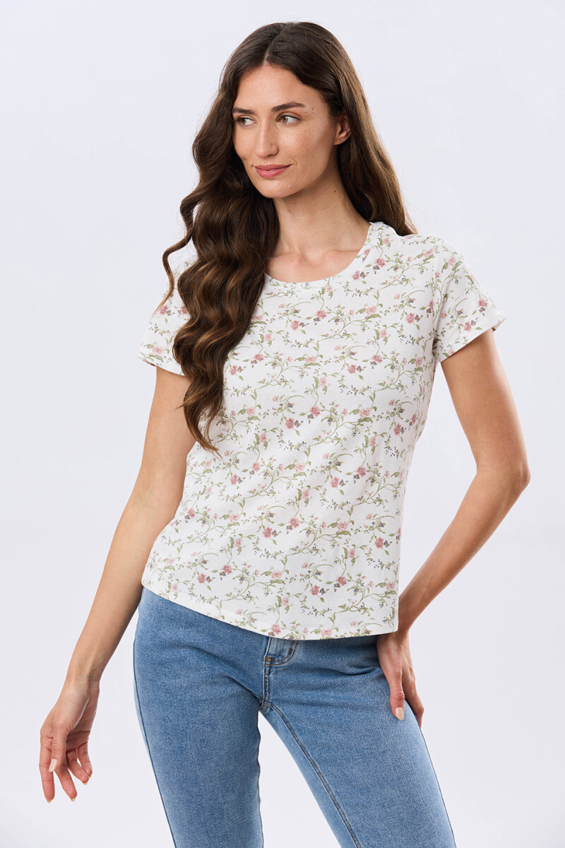 REMERA ESTAMPADA DE ALGODÓN - Blanco 