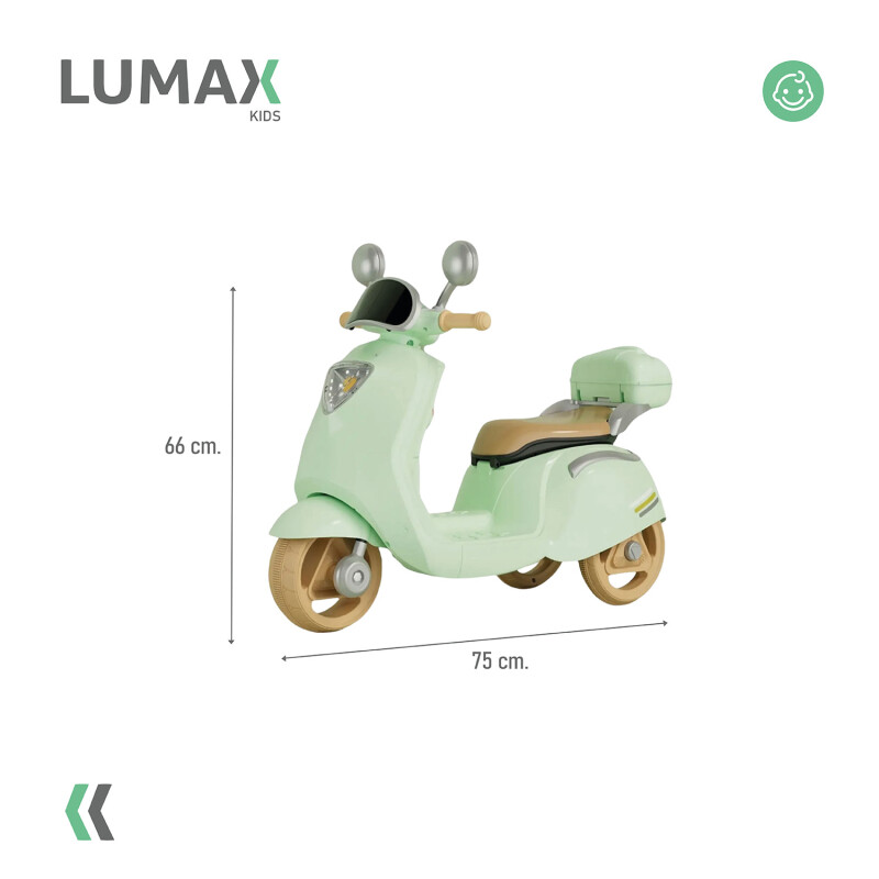 Moto Scooter a Batería Lumax Infantil Scooby Verde