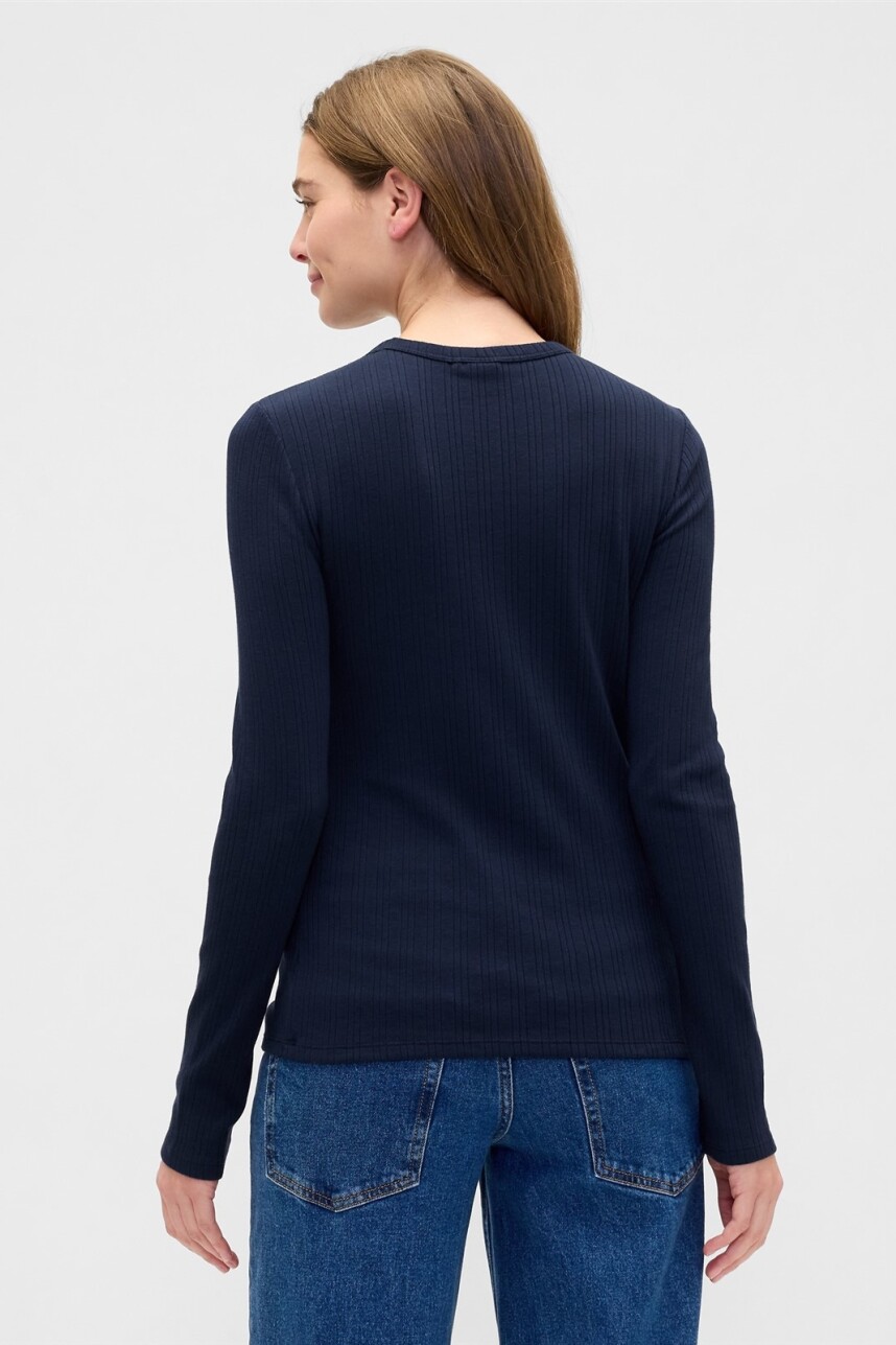 Remera Rib Mujer Navy Uniform
