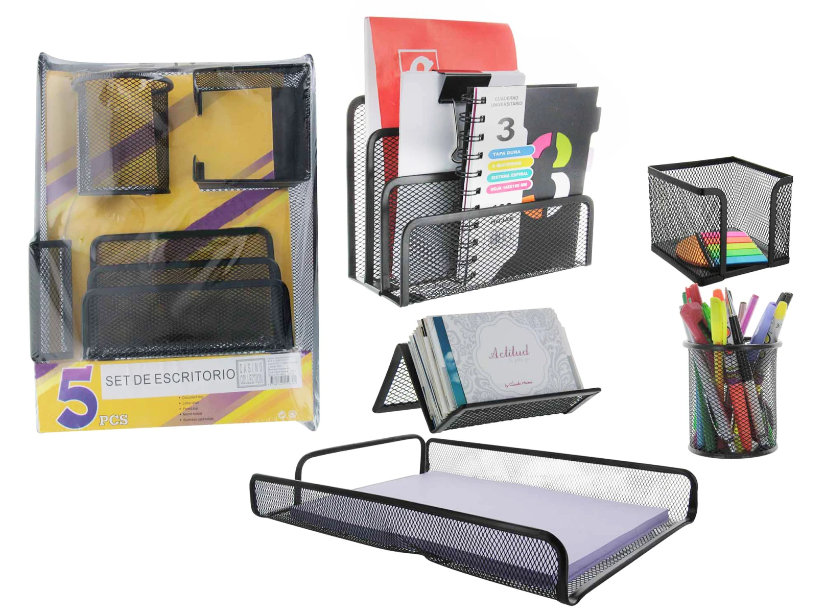 ORGANIZADOR ESCRITORIO SET X5PCS 