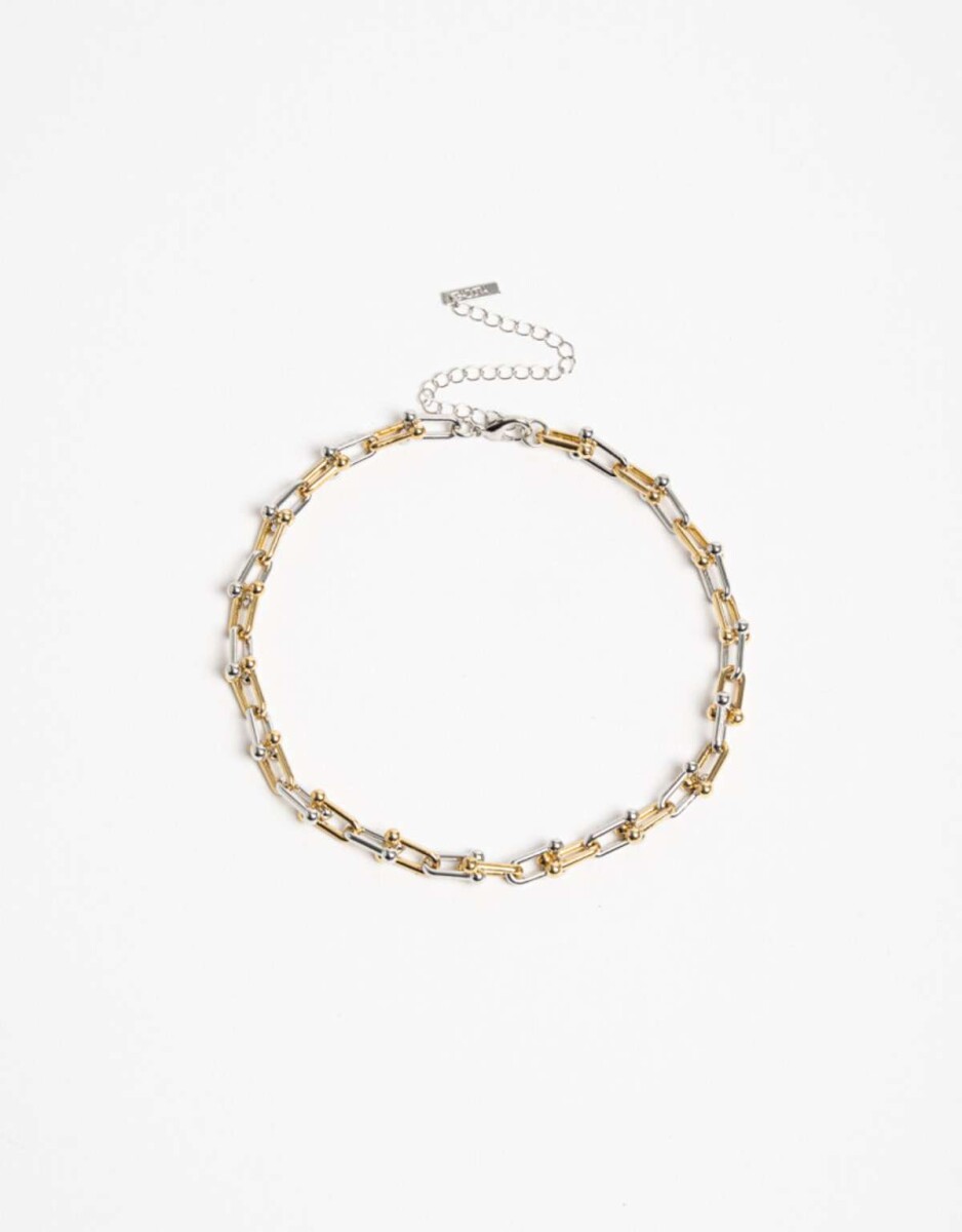 Collar Corto Metal Biplating - Dorado 