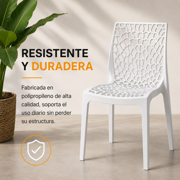 Silla Comedor ComboHome Gruvyer Pack X2 Blanco 1