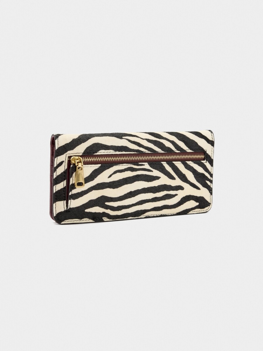 Cartera De Piel Contraste L multicolor