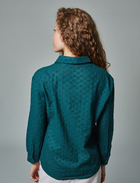 Camisa broderie verde